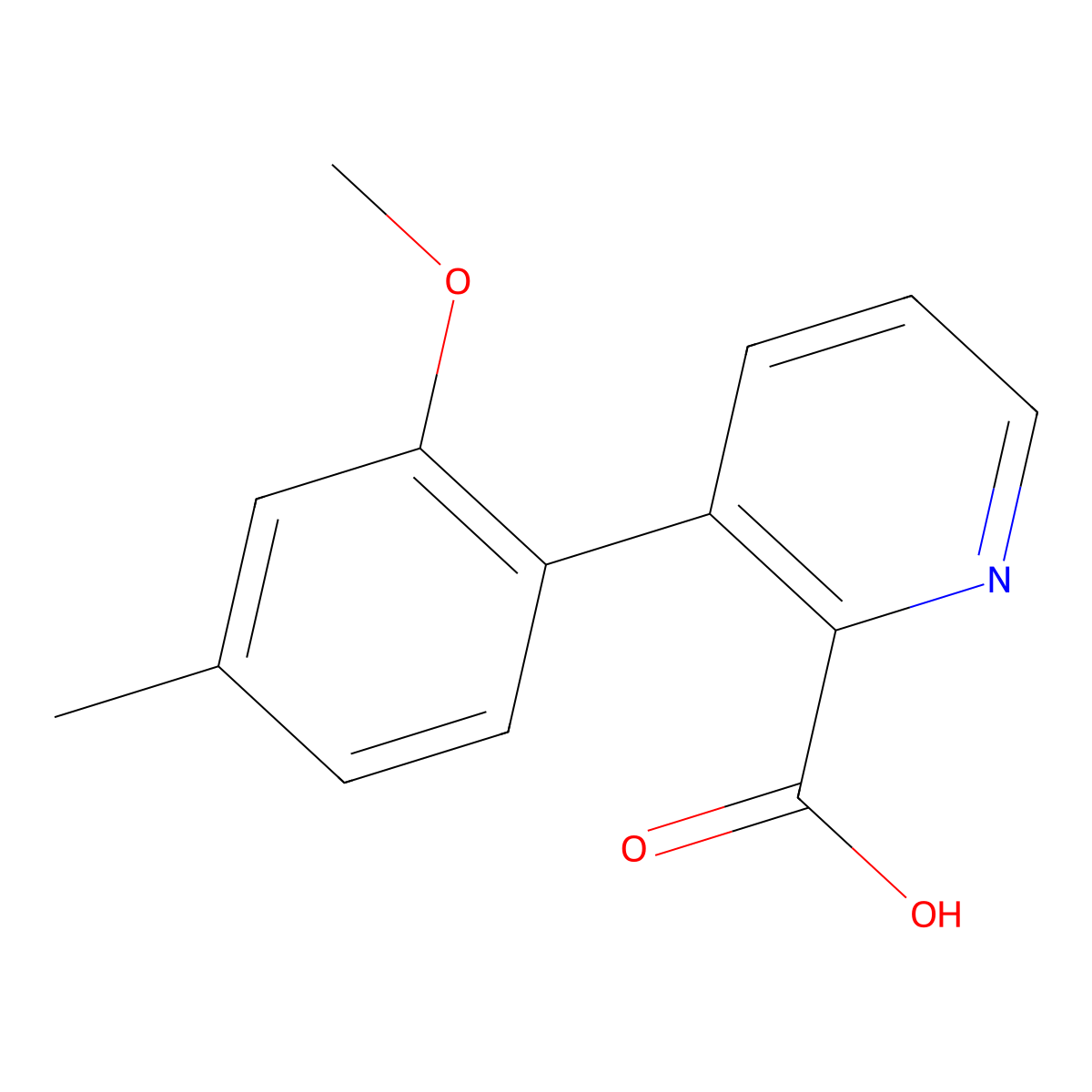 3-(2-Methoxy-4-methylphenyl)picolinic acid molecular structure, CAS 2340294-01-9