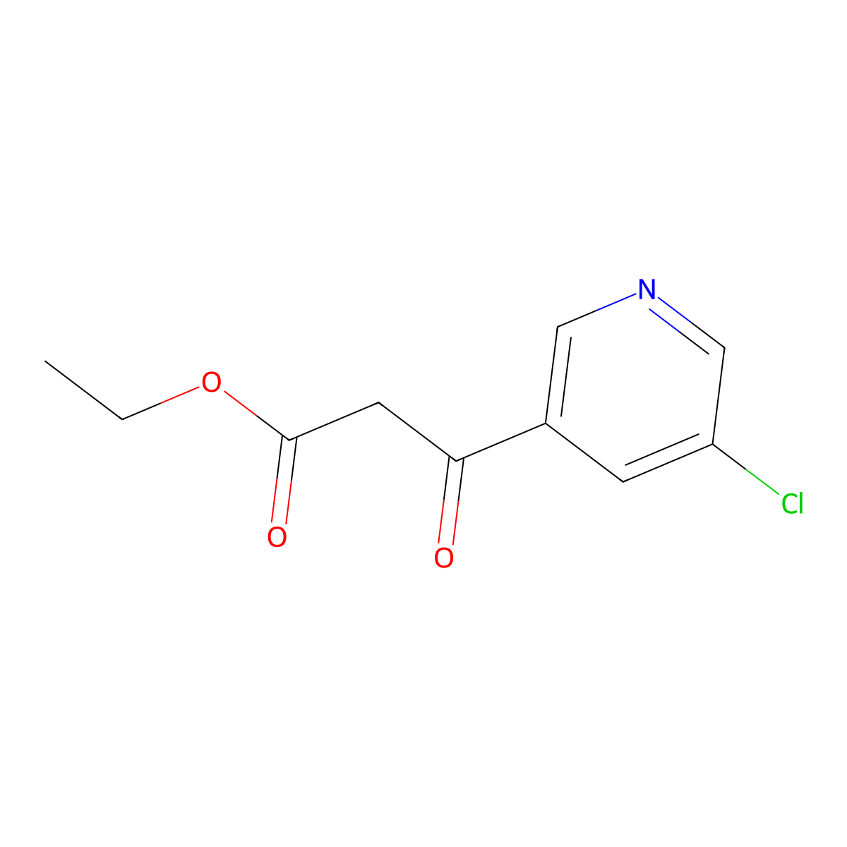 Ethyl 3-(5-chloropyridin-3-yl)-3-oxopropanoate molecular structure, CAS 2340294-29-1