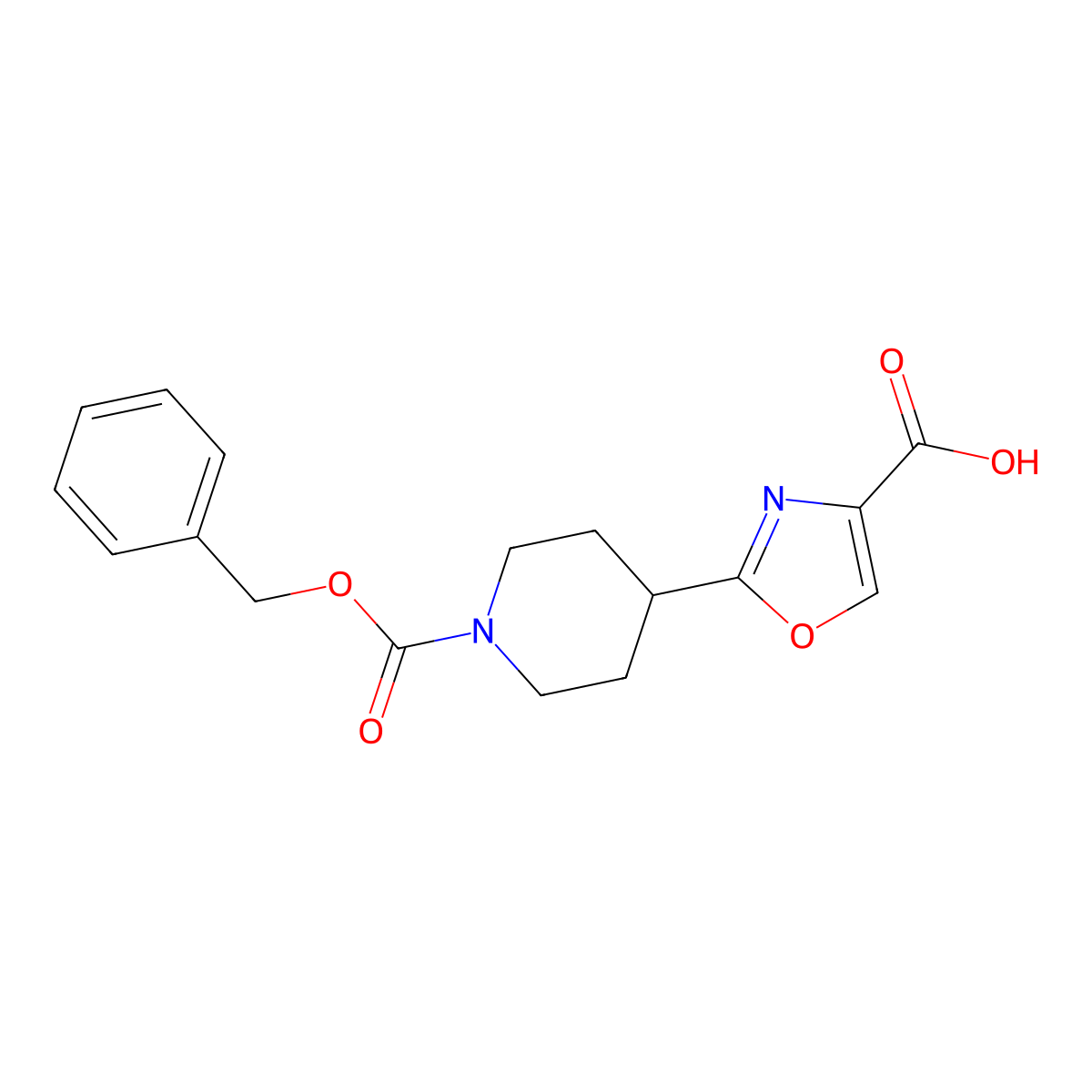 2-{1-[(Benzyloxy)carbonyl]piperidin-4-yl}-1,3-oxazole-4-carboxylic acid molecular structure, CAS 2340294-39-3