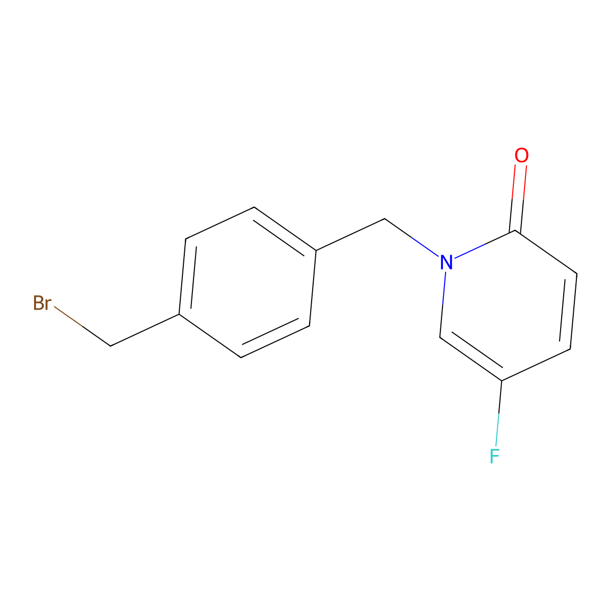1-[[4-(Bromomethyl)phenyl]methyl]-5-fluoro-2(1H)-pyridinone molecular structure, CAS 2340299-26-3