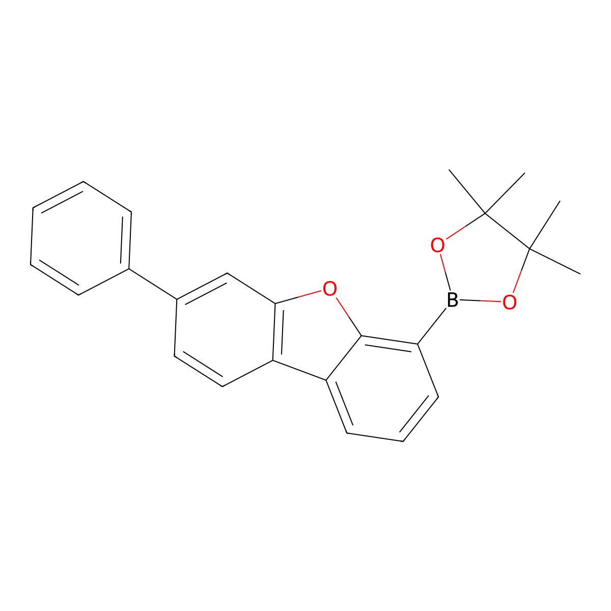4,4,5,5-Tetramethyl-2-(7-phenyldibenzo[b,d]furan-4-yl)-1,3,2-dioxaborolane molecular structure, CAS 2340344-01-4