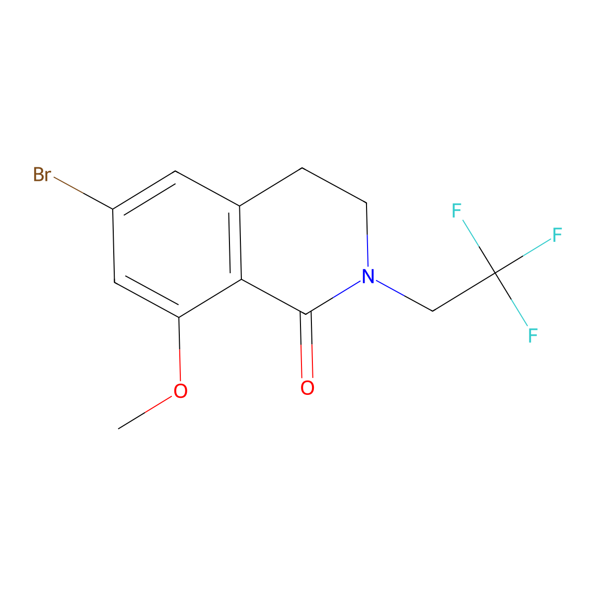 6-Bromo-8-methoxy-2-(2,2,2-trifluoroethyl)-3,4-dihydroisoquinolin-1(2H)-one molecular structure, CAS 2340391-46-8