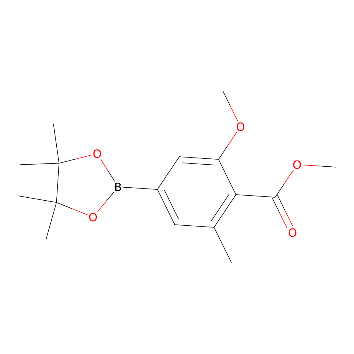 3-Methoxy-4-methoxycarbonyl-5-methylphenylboronic acid pinacol ester molecular structure, CAS 2340391-64-0