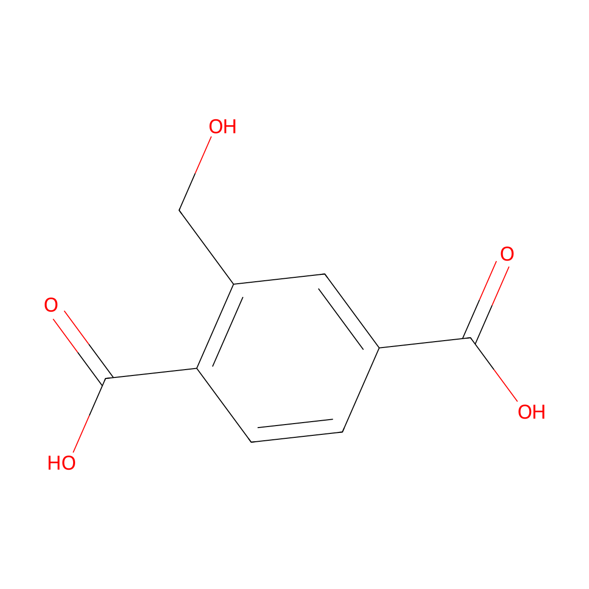 2-(Hydroxymethyl)terephthalic acid molecular structure, CAS 23405-34-7