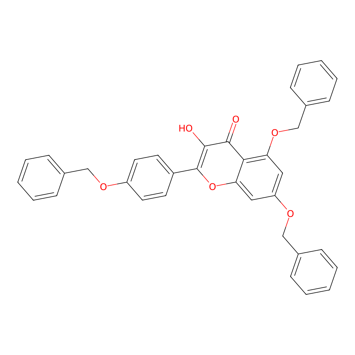 5,7-Bis-(benzyloxy)-2-(4-(benzyloxy)phenyl)-3-hydroxy-4H-chromen-4-one molecular structure, CAS 23405-70-1