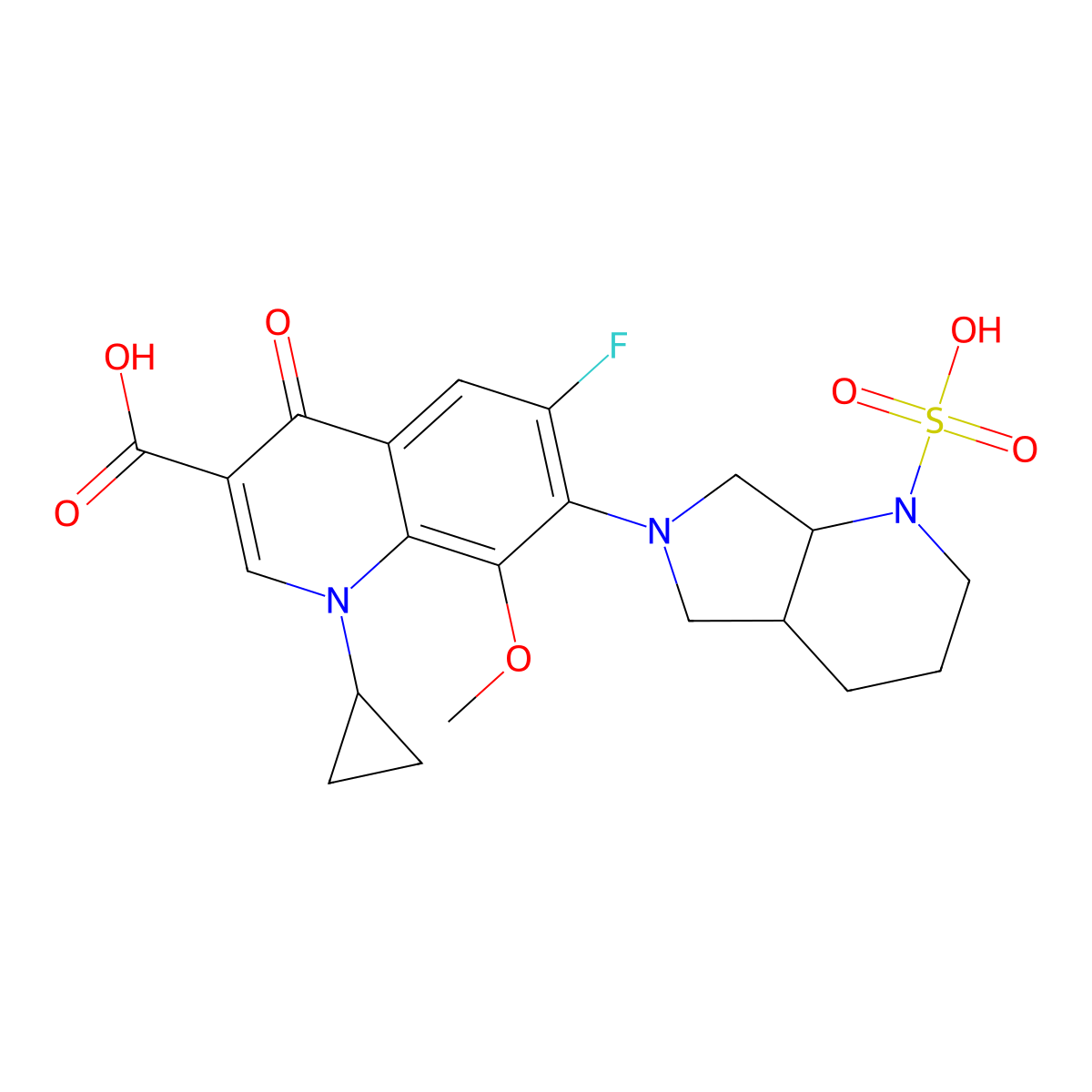 Moxifloxacin N-sulfate molecular structure, CAS 234080-64-9