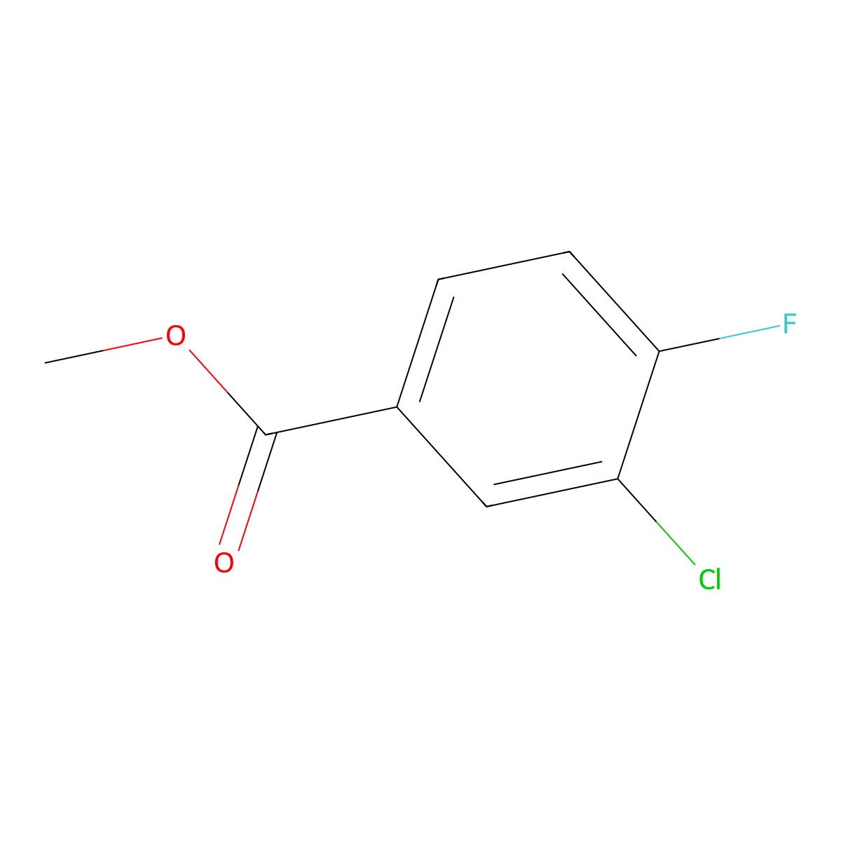 Methyl 3-chloro-4-fluorobenzoate molecular structure, CAS 234082-35-0