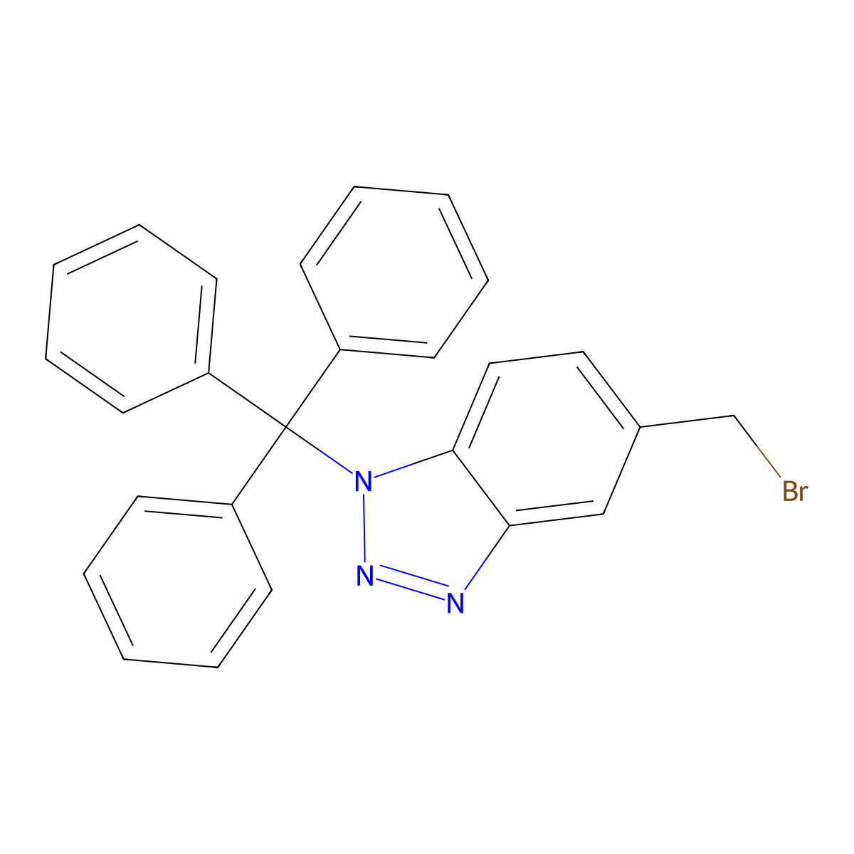 5-(Bromomethyl)-1-trityl-1H-1,2,3-benzotriazole molecular structure, CAS 234097-77-9