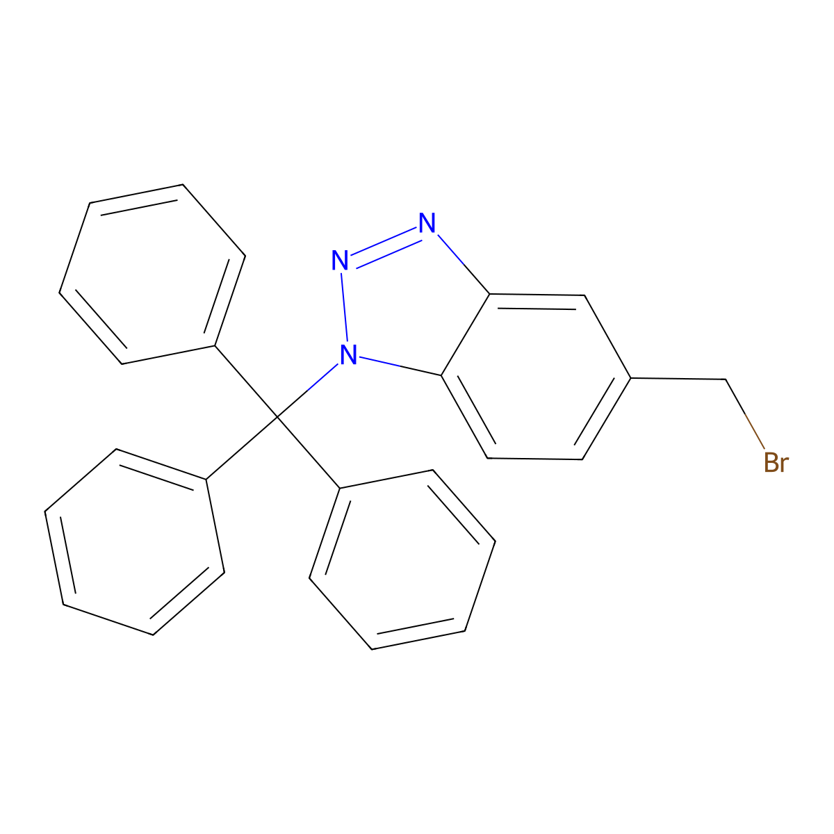 5-(Bromomethyl)-1-trityl-1H-1,2,3-benzotriazole molecular structure, CAS 234097-77-9
