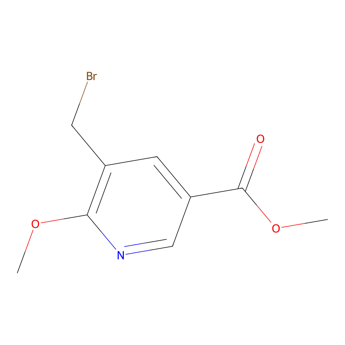 Methyl 5-(bromomethyl)-6-methoxynicotinate molecular structure, CAS 234098-50-1