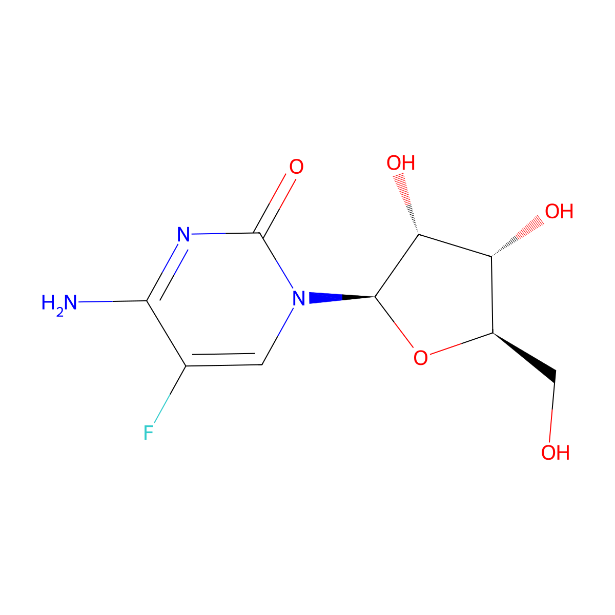 5-Fluorocytidine molecular structure, CAS 2341-22-2