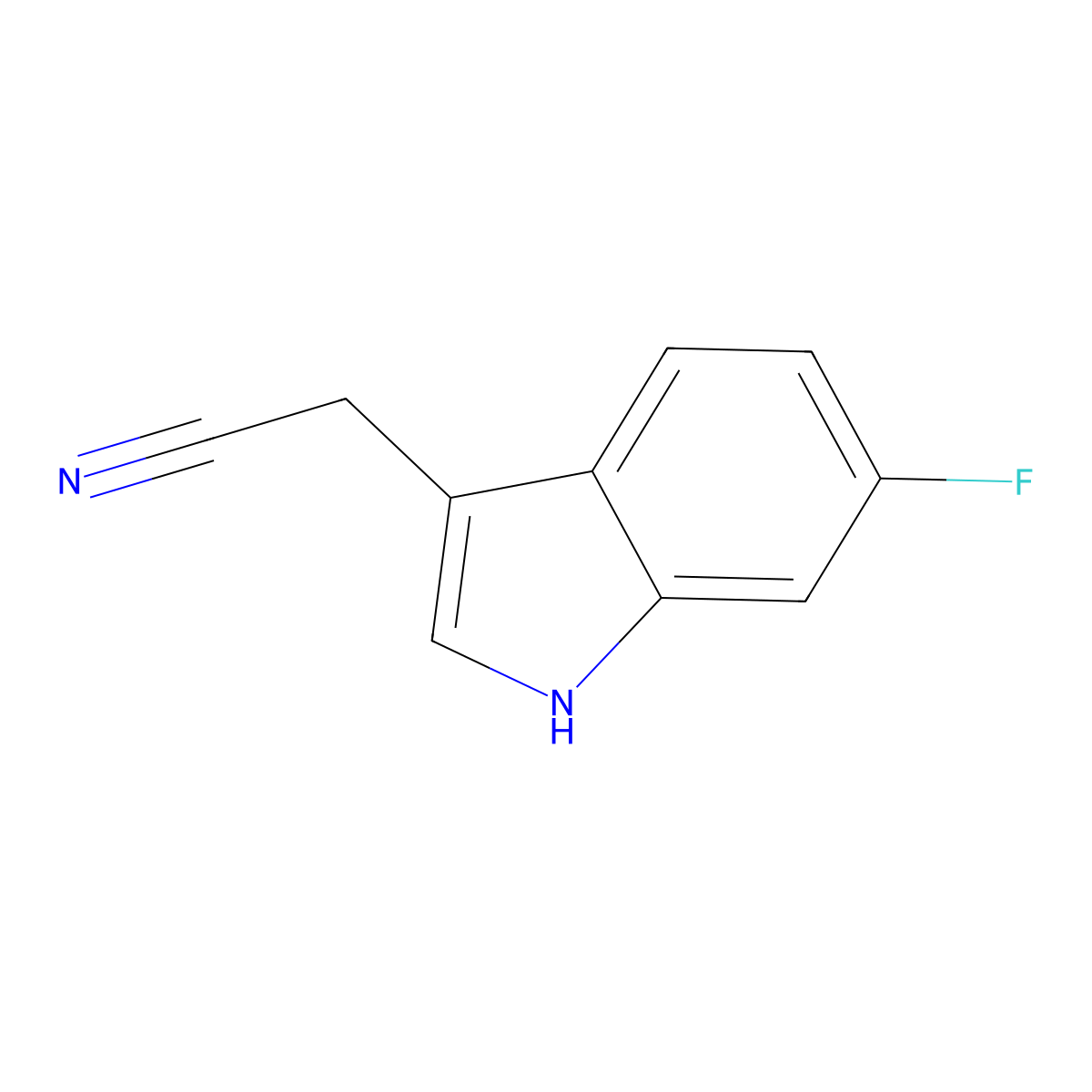 2-(6-fluoro-1H-indol-3-yl)acetonitrile molecular structure, CAS 2341-25-5