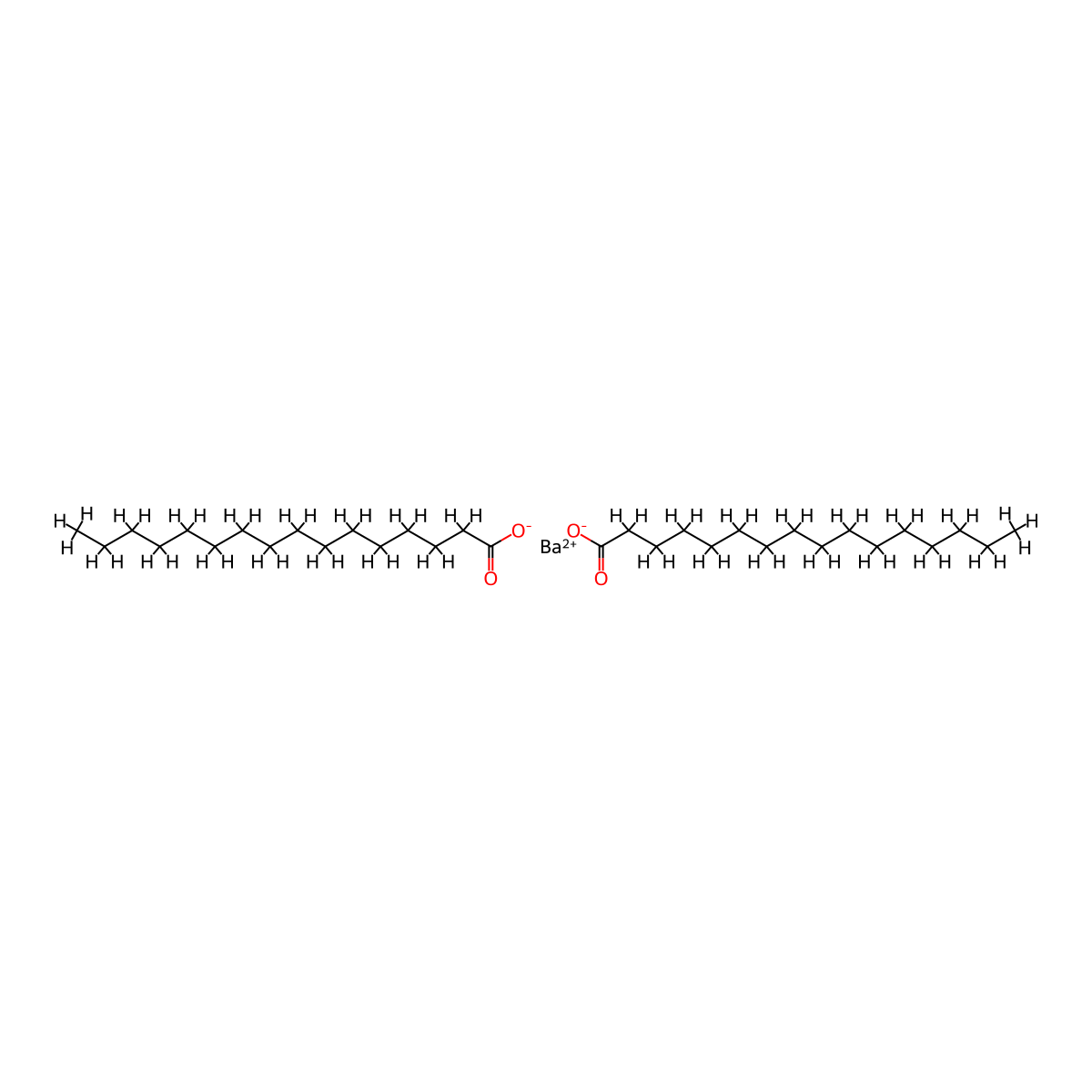 Hexadecanoic acid, barium salt (2:1) molecular structure, CAS 23410-25-5