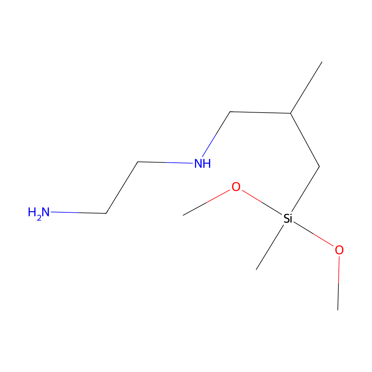 N-(3-(dimethoxymethylsilyl)-2-methylpropyl)ethylenediamine molecular structure, CAS 23410-40-4