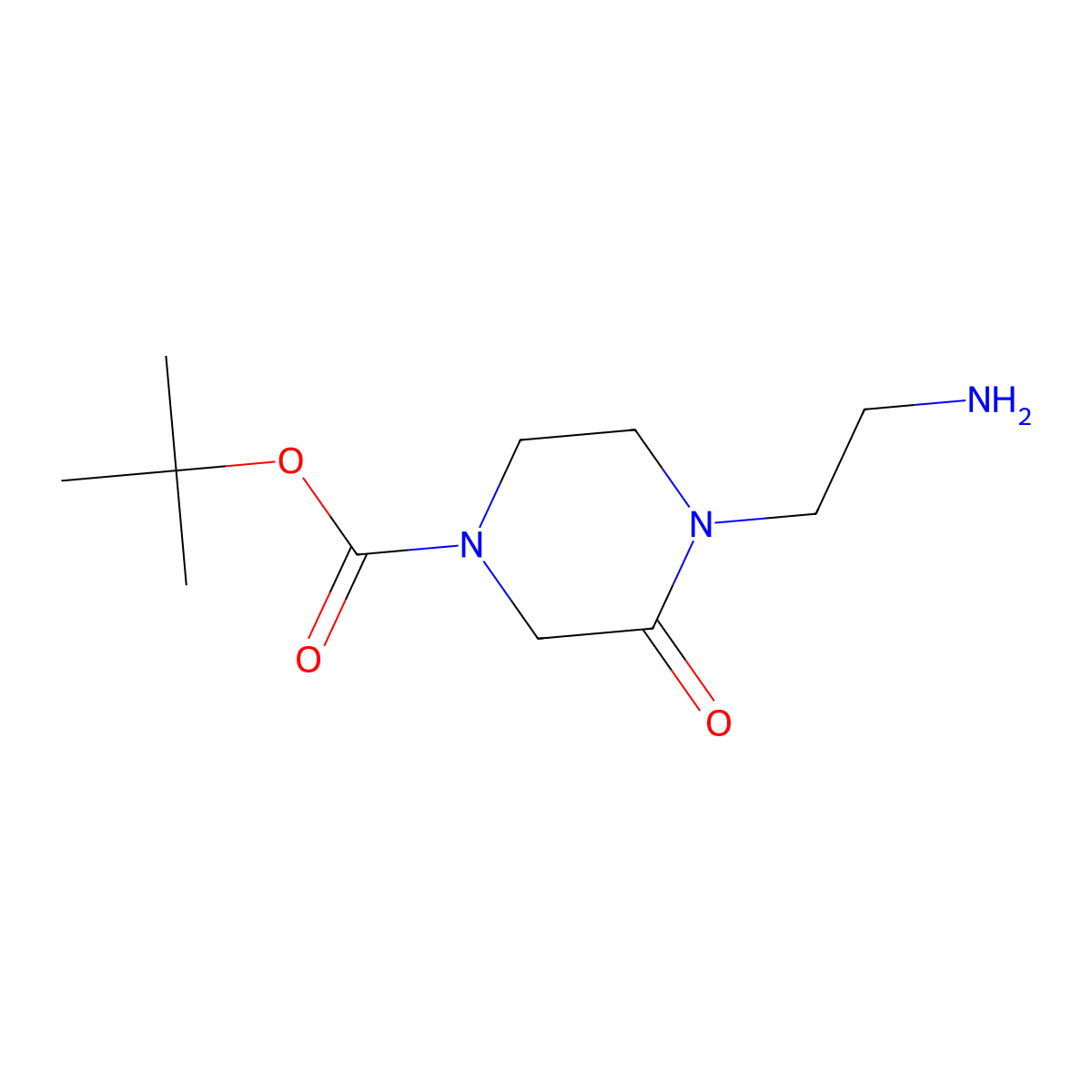 Tert-butyl 4-(2-aminoethyl)-3-oxopiperazine-1-carboxylate molecular structure, CAS 234108-58-8