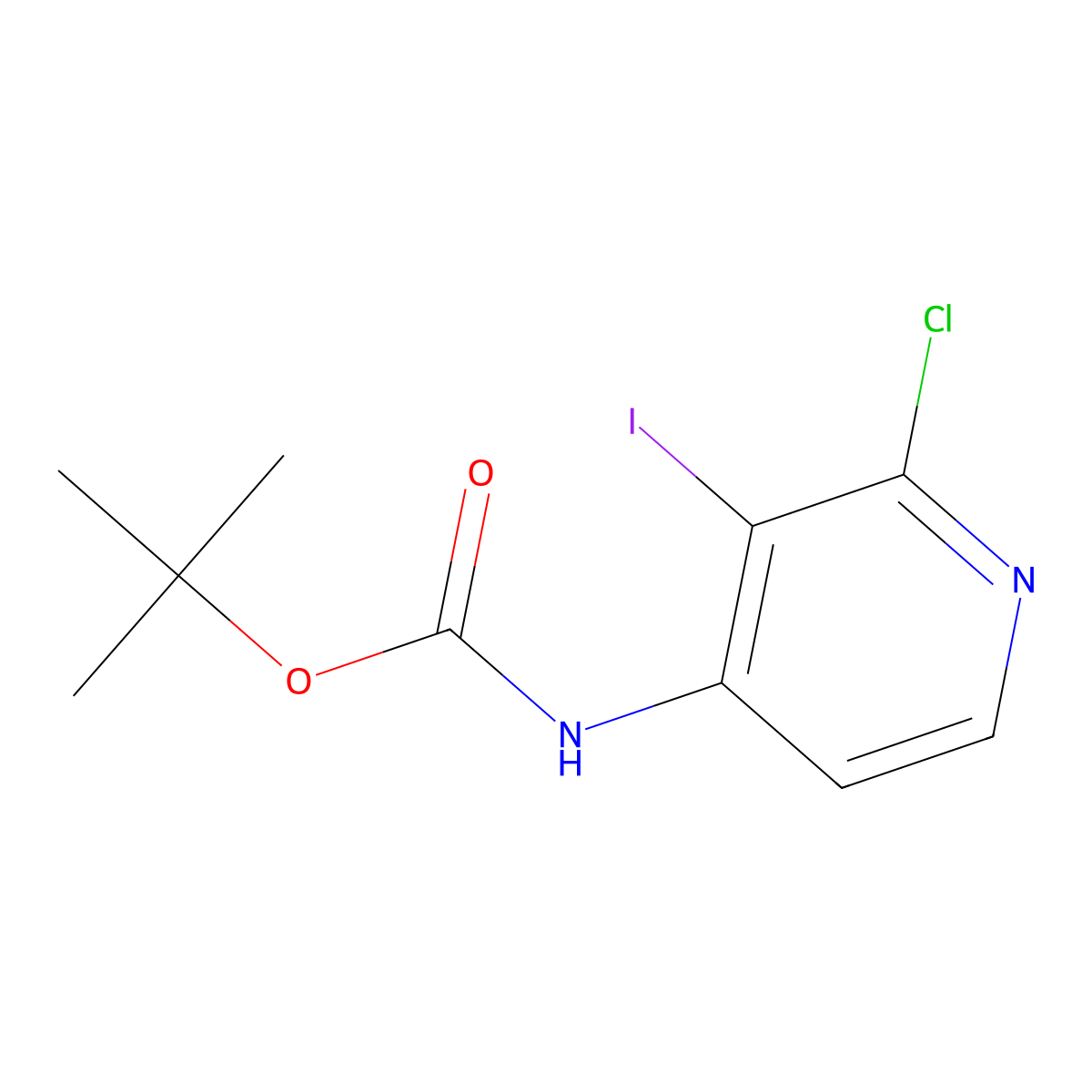 Tert-butyl (2-chloro-3-iodopyridin-4-YL)carbamate molecular structure, CAS 234108-74-8
