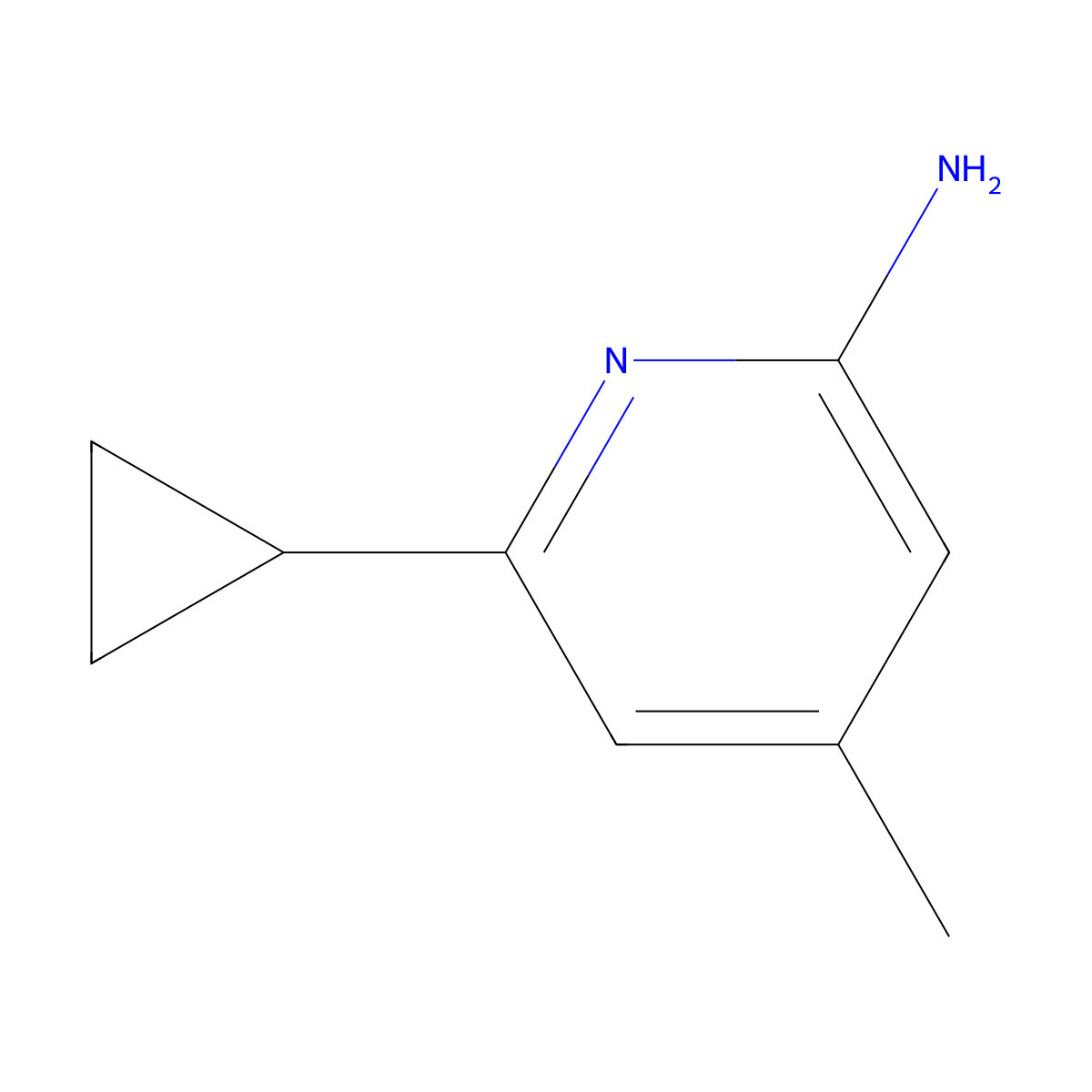 6-Cyclopropyl-4-methylpyridin-2-amine molecular structure, CAS 234110-18-0