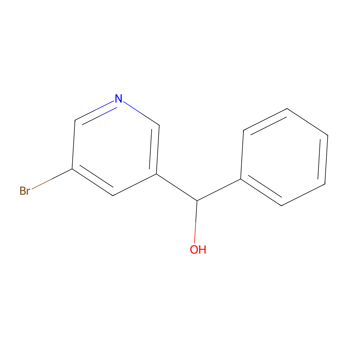 (5-Bromo-3-pyridinyl)(phenyl)methanol molecular structure, CAS 234111-10-5