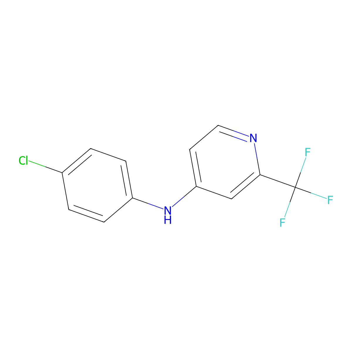 N-(4-chlorophenyl)-2-(trifluoromethyl)pyridin-4-amine molecular structure, CAS 234112-20-0