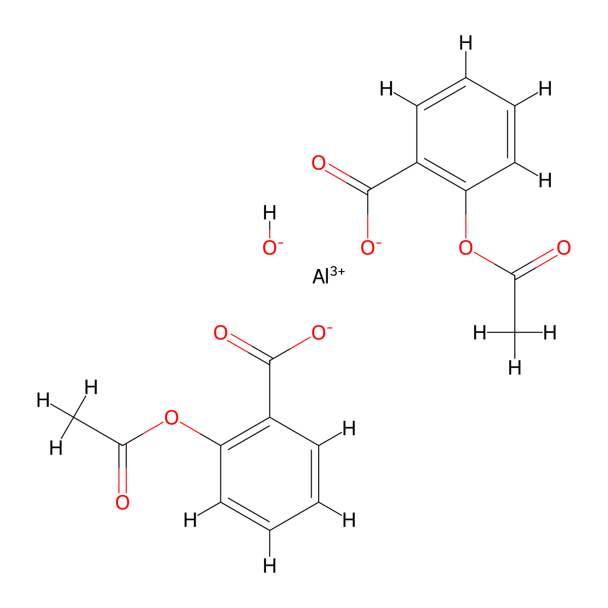 Aspirin Aluminum molecular structure, CAS 23413-80-1