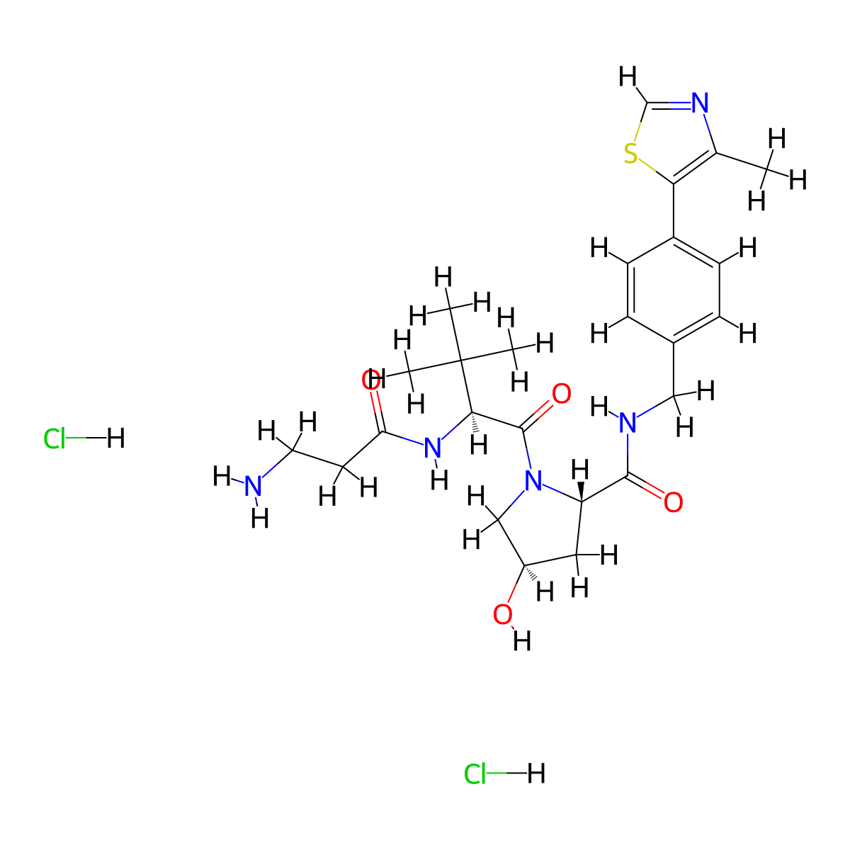 (S,R,S)-Ahpc-C2-NH2 dihydrochloride molecular structure, CAS 2341796-73-2