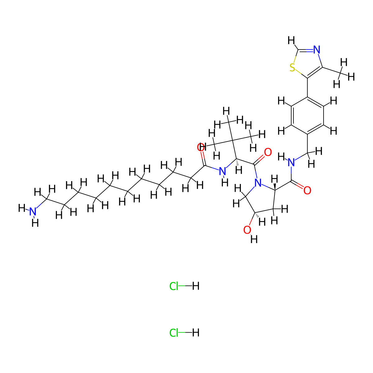 (S,R,S)-AHPC-C10-NH2 dihydrochloride molecular structure, CAS 2341796-75-4