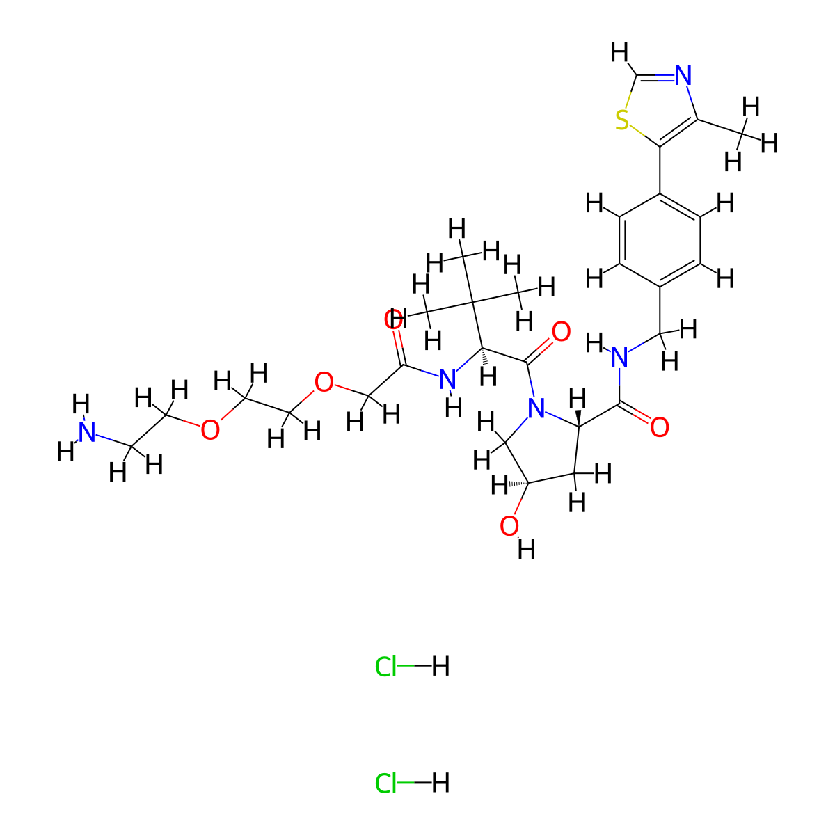 VH 032 amide-PEG2-amine molecular structure, CAS 2341796-76-5