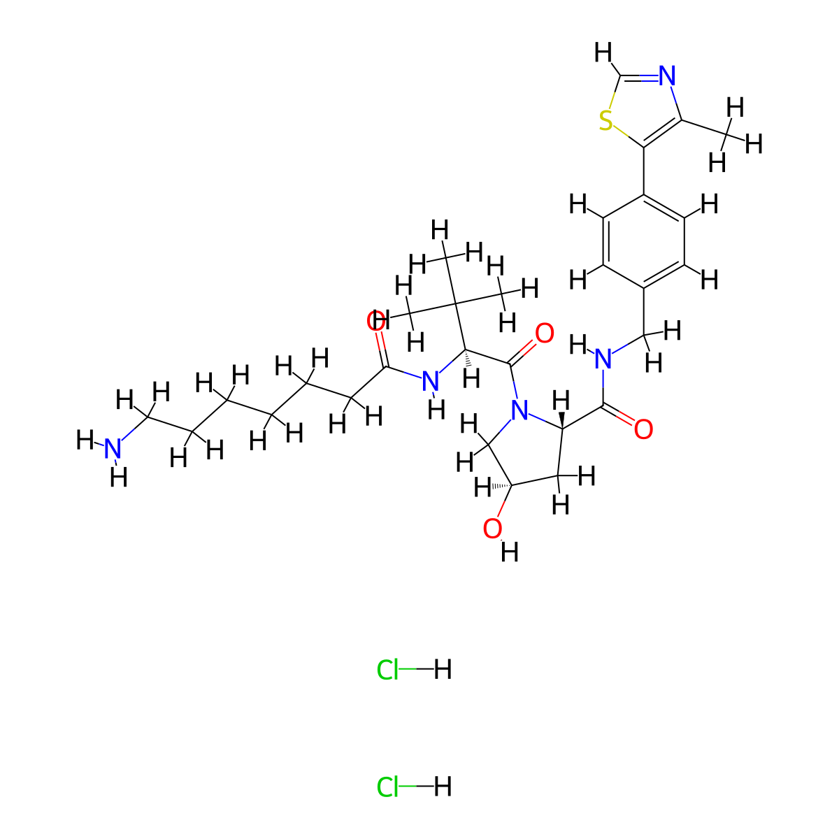 (S,R,S)-AHPC-C6-NH2 (dihydrochloride) molecular structure, CAS 2341796-77-6