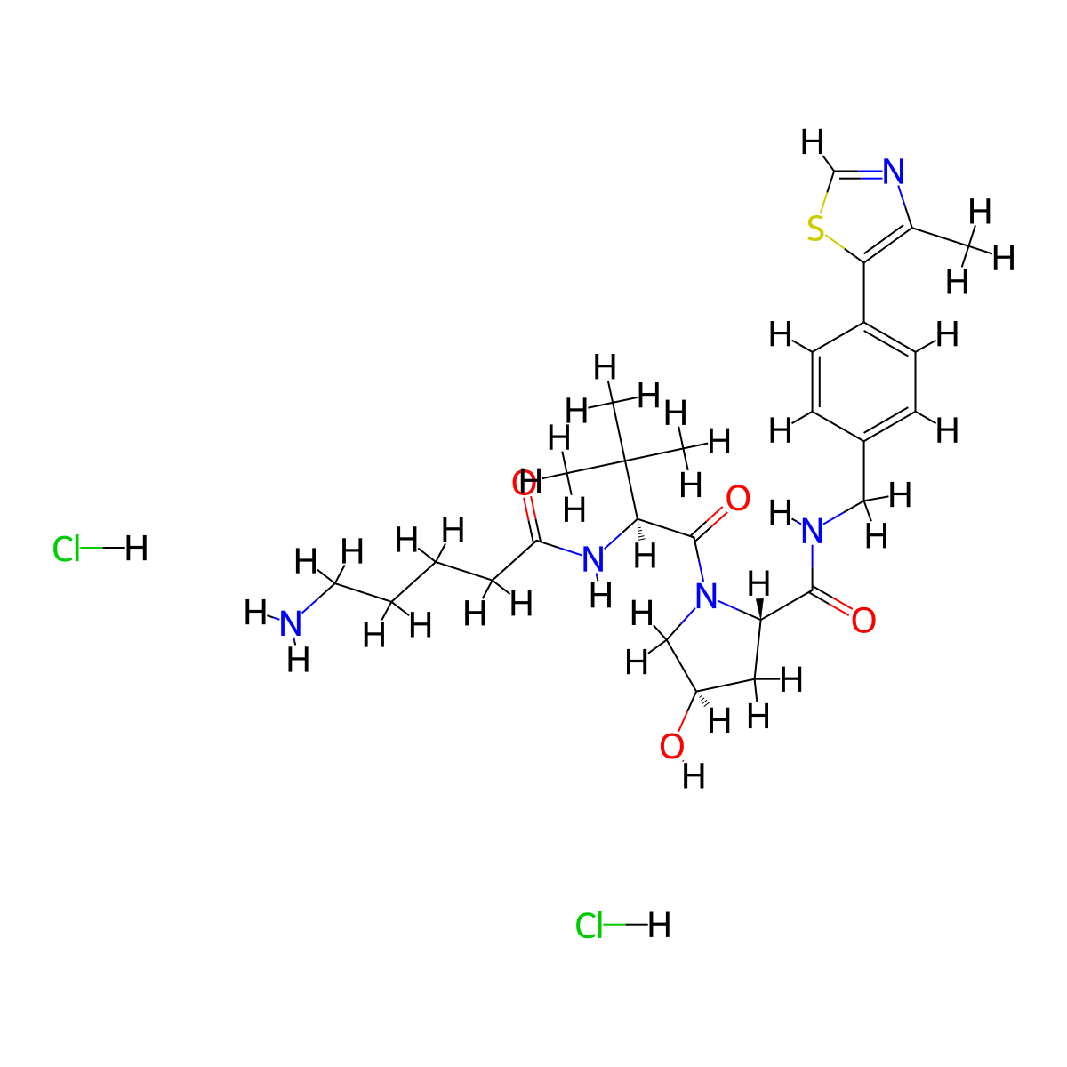 (S,R,S)-AHPC-C4-NH2 dihydrochloride molecular structure, CAS 2341796-78-7