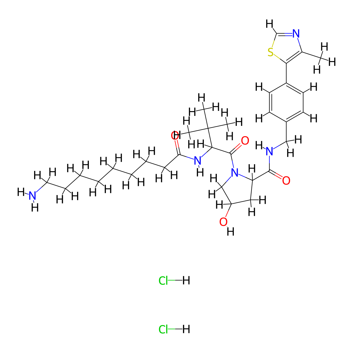VH032-C8-NH2 (dihydrochloride) molecular structure, CAS 2341796-80-1