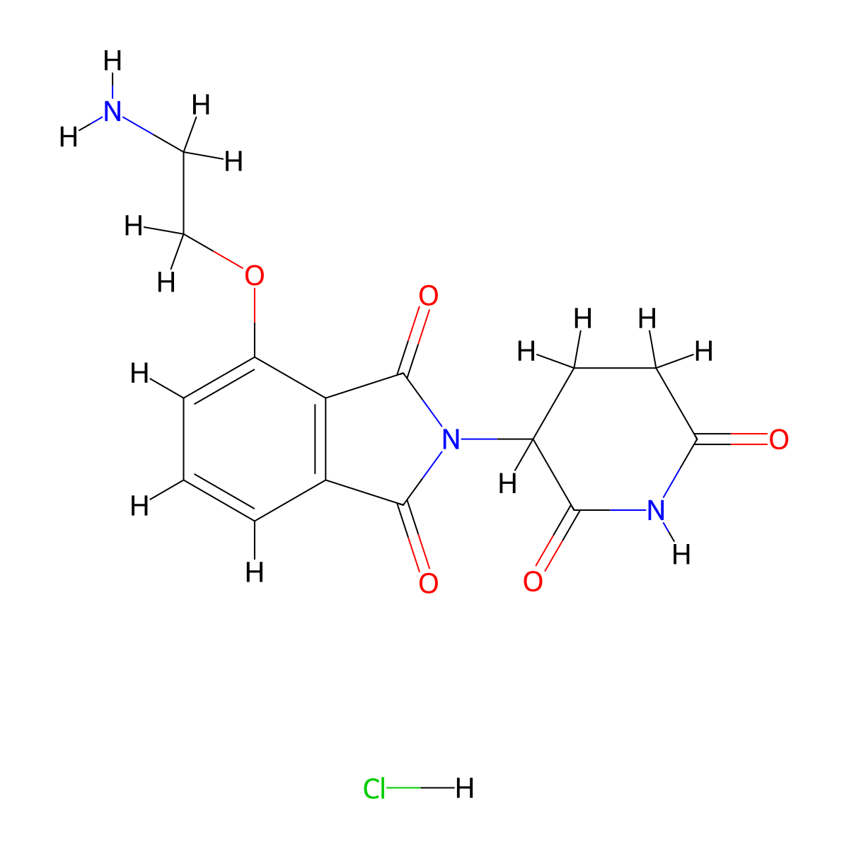 4-(2-Aminoethoxy)-2-(2,6-dioxopiperidin-3-yl)isoindoline-1,3-dione hydrochloride molecular structure, CAS 2341840-99-9