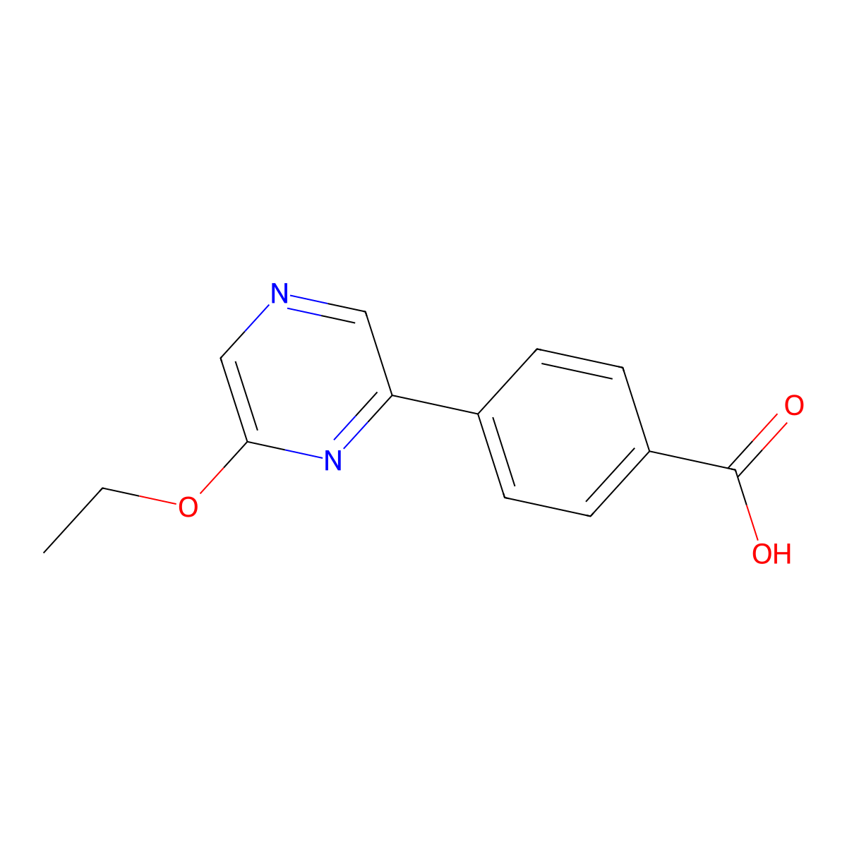 4-(6-Ethoxy-2-pyrazinyl)benzoic acid molecular structure, CAS 2341943-98-2