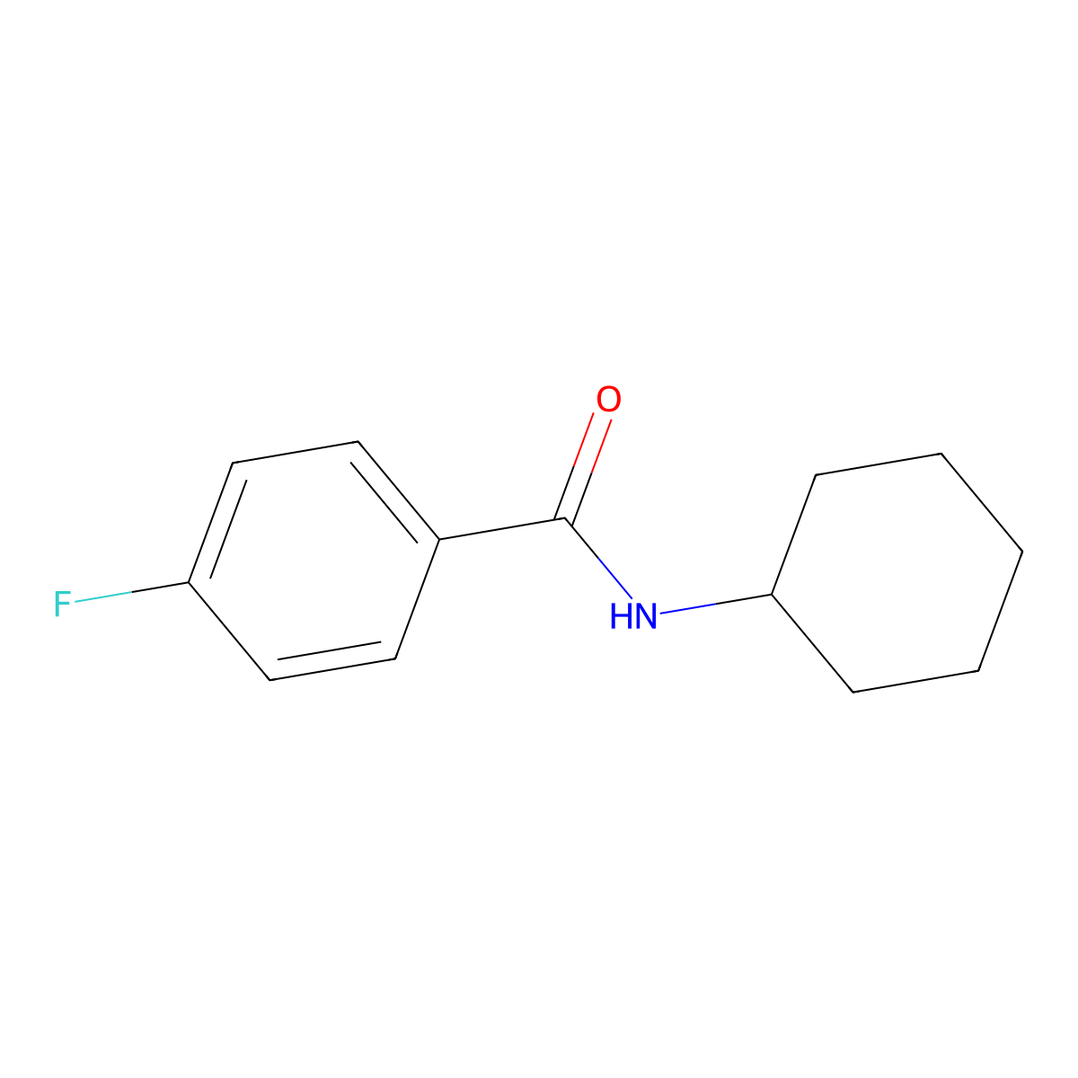 N-cyclohexyl-4-fluorobenzamide molecular structure, CAS 2342-50-9