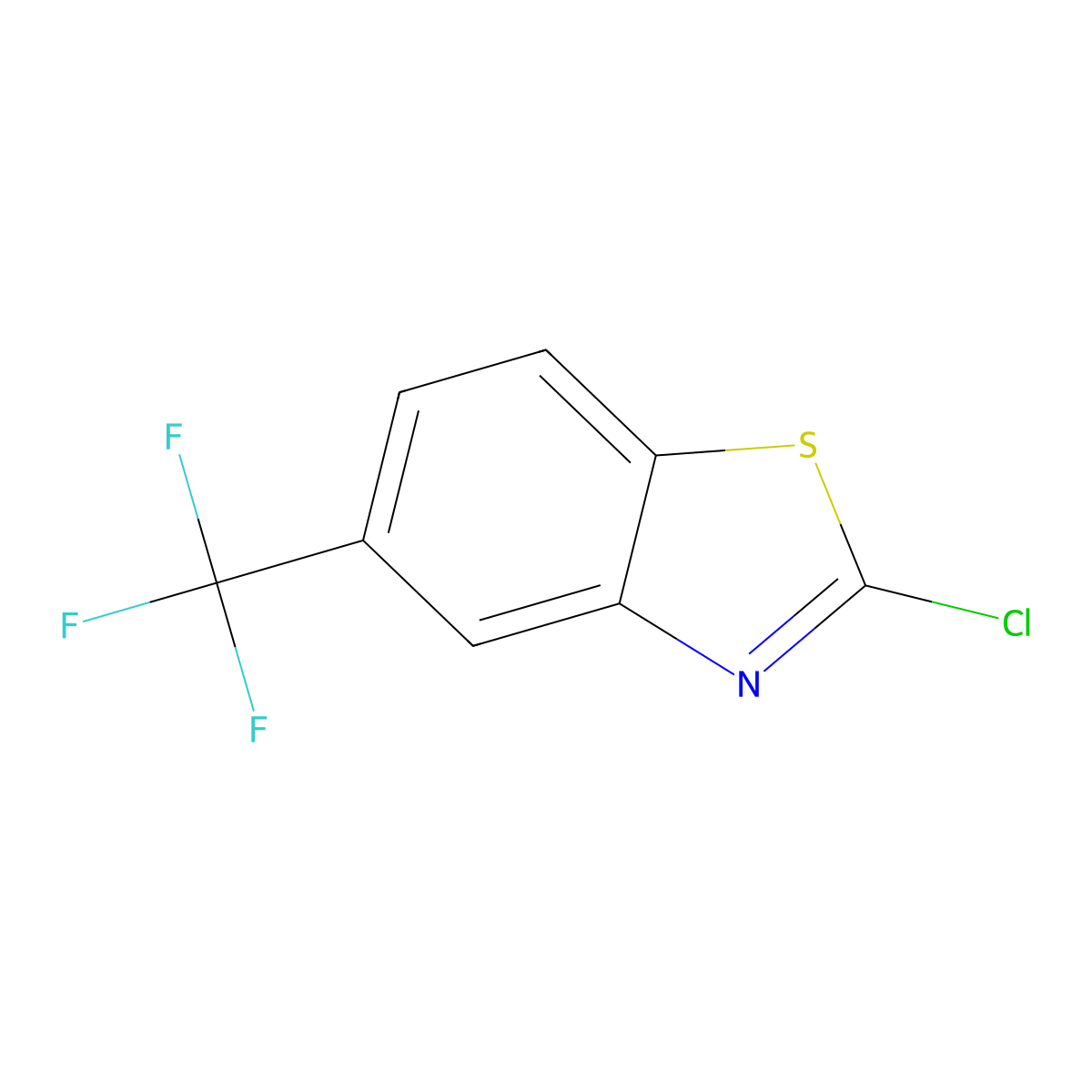 2-Chloro-5-(trifluoromethyl)-1,3-benzothiazole molecular structure, CAS 23420-88-4