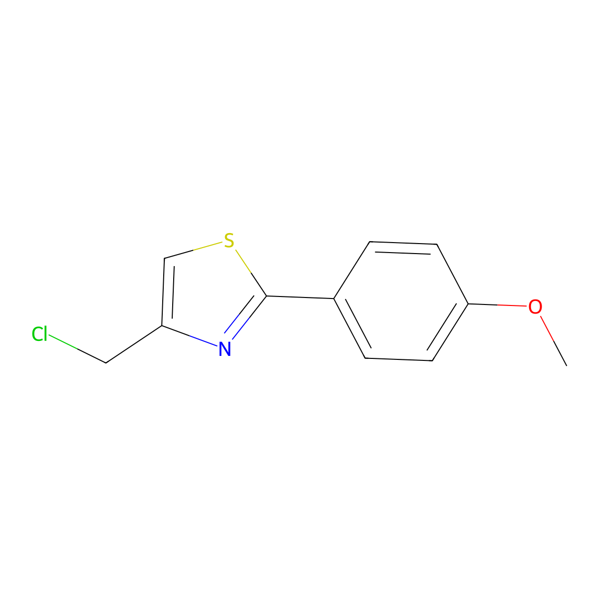 4-(Chloromethyl)-2-(4-methoxyphenyl)-1,3-thiazole molecular structure, CAS 23421-57-0