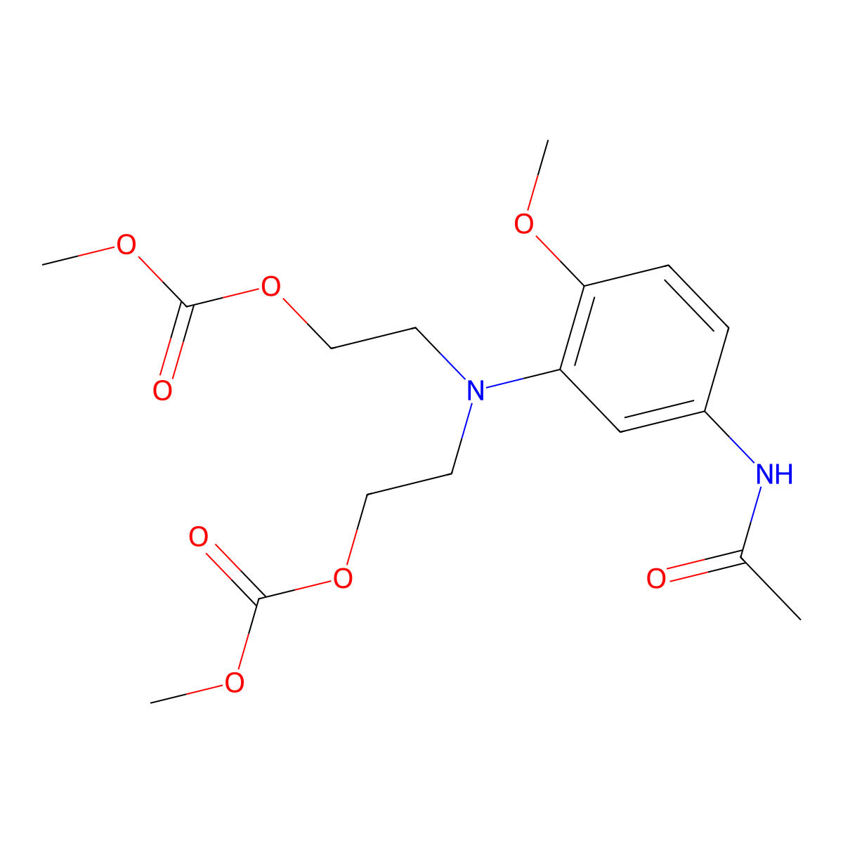 Methyl 7-(5-acetamido-2-methoxyphenyl)-3-oxo-2,4,10-trioxa-7-azaundecan-11-oate molecular structure, CAS 23422-31-3