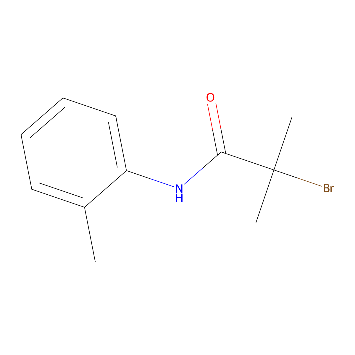 2-bromo-2-methyl-N-(2-methylphenyl)propanamide molecular structure, CAS 23423-38-3