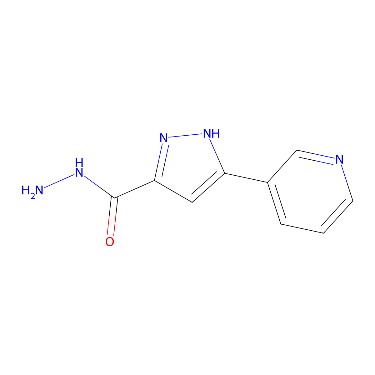 5-(Pyridin-3-YL)-1H-pyrazole-3-carbohydrazide molecular structure, CAS 23424-35-3