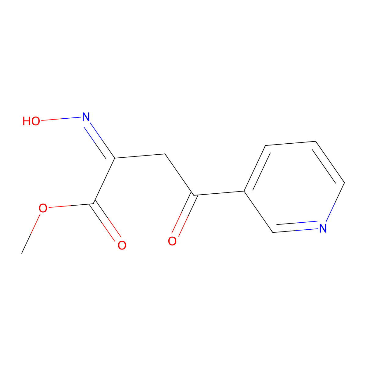 methyl 2-(N-hydroxyimino)-4-oxo-4-(pyridin-3-yl)butanoate molecular structure, CAS 23424-37-5