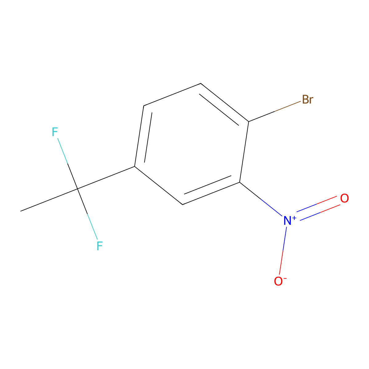 1-Bromo-4-(1,1-difluoroethyl)-2-nitrobenzene molecular structure, CAS 2342587-09-9