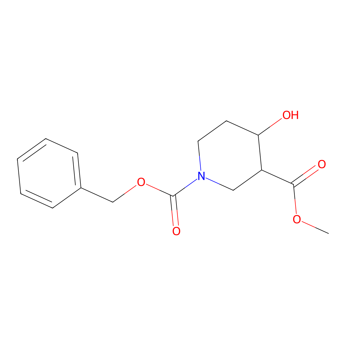 Methyl 1-Cbz-4-hydroxypiperidine-3-carboxylate molecular structure, CAS 2342596-62-5
