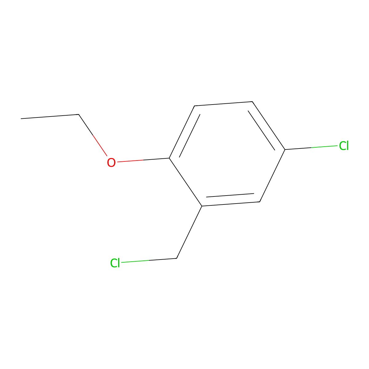4-Chloro-2-(chloromethyl)-1-ethoxybenzene molecular structure, CAS 23426-20-2