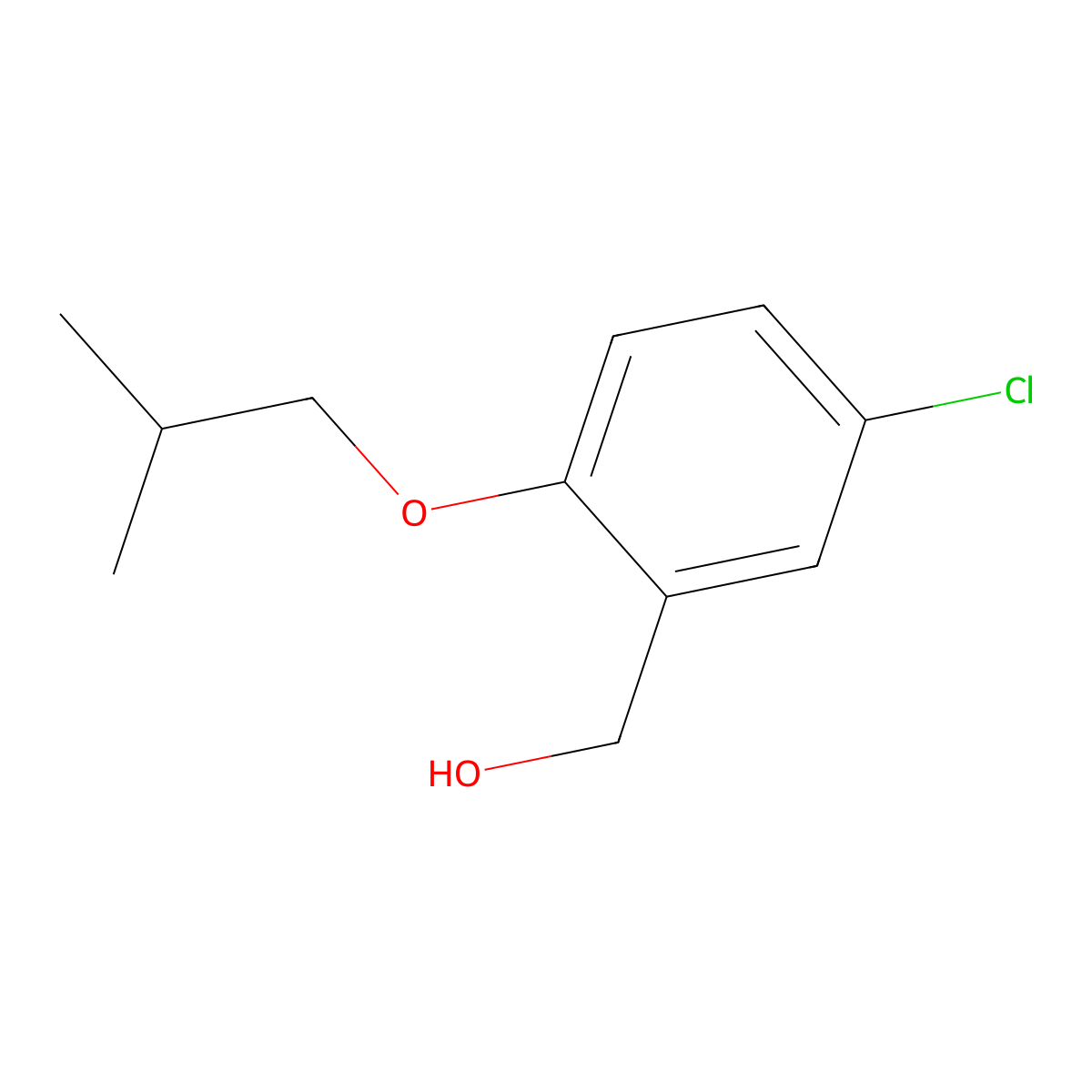 (5-Chloro-2-isobutoxyphenyl)methanol molecular structure, CAS 23426-37-1