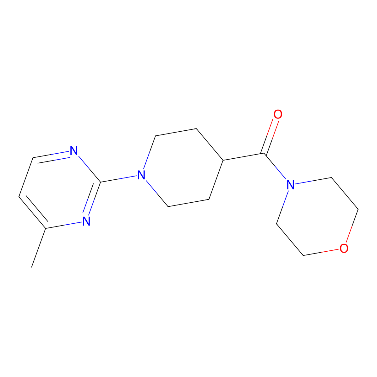 4-[1-(4-Methylpyrimidin-2-yl)piperidine-4-carbonyl]morpholine molecular structure, CAS 2342876-21-3