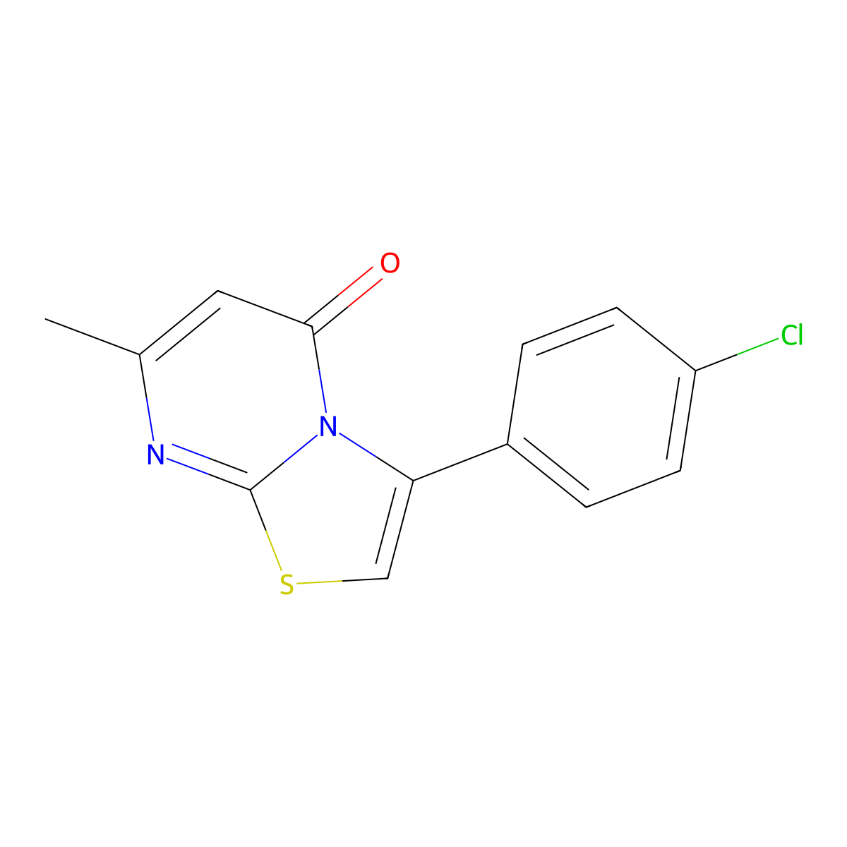 3-(4-Chlorophenyl)-7-methyl-5H-pyrimido[2,1-b][1,3]thiazol-5-one molecular structure, CAS 23429-91-6
