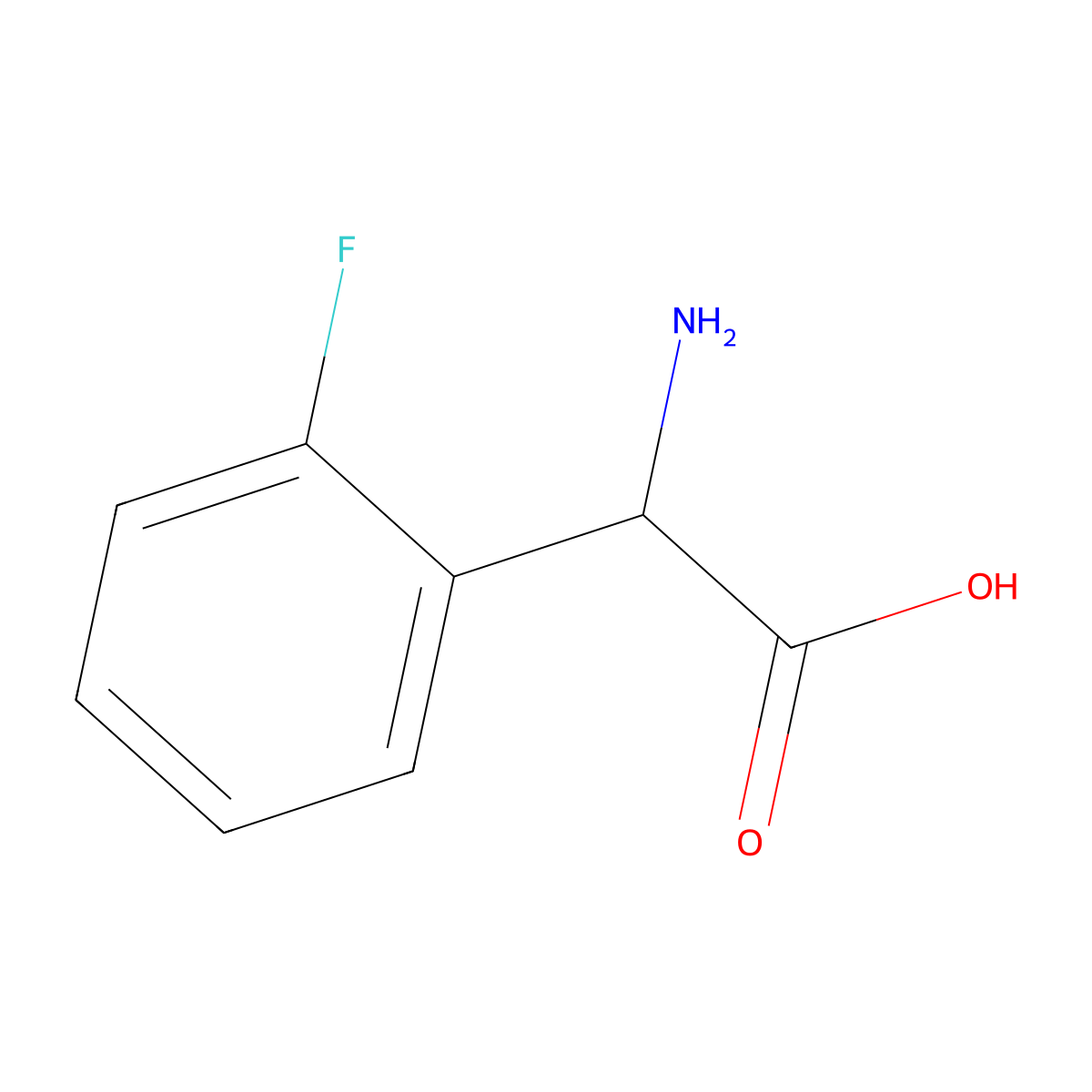 2-Fluoro-DL-phenylglycine molecular structure, CAS 2343-27-3