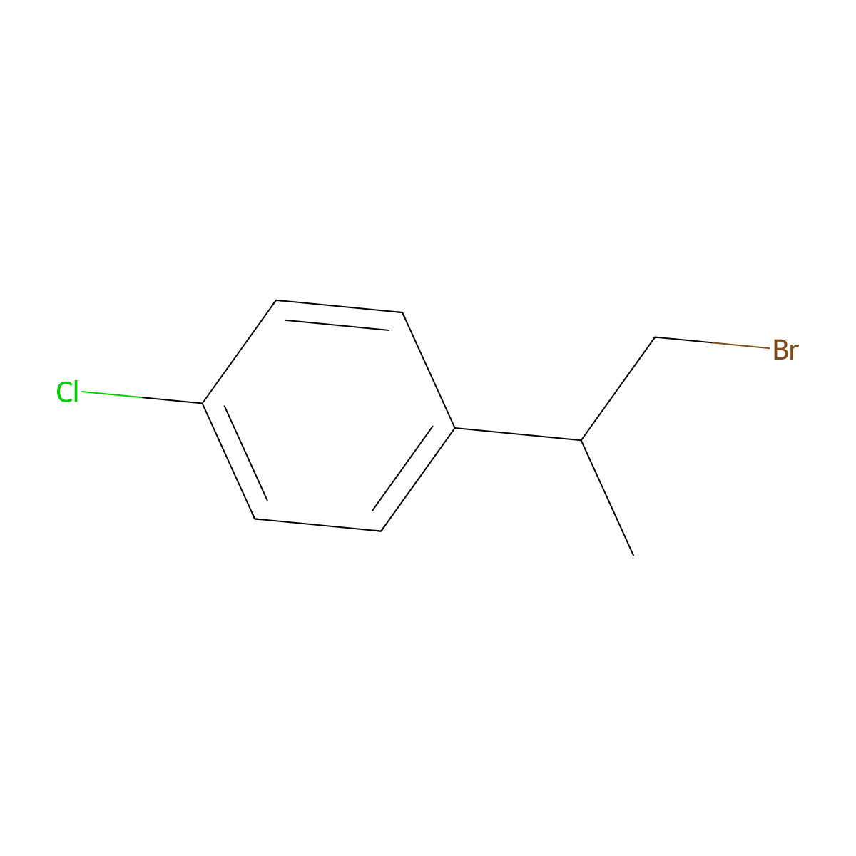 1-(1-Bromopropan-2-yl)-4-chlorobenzene molecular structure, CAS 23430-48-0