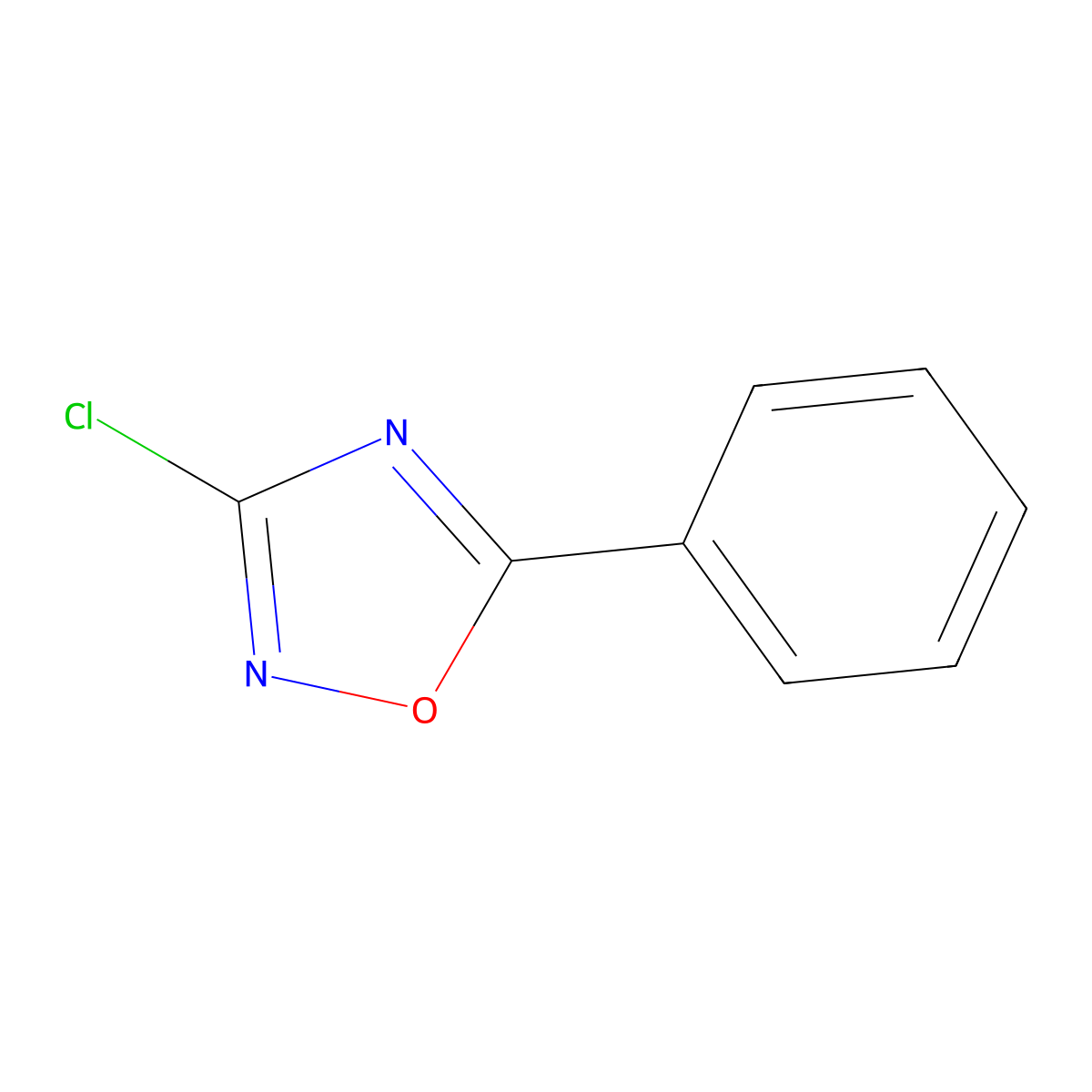 3-Chloro-5-phenyl-1,2,4-oxadiazole molecular structure, CAS 23432-93-1