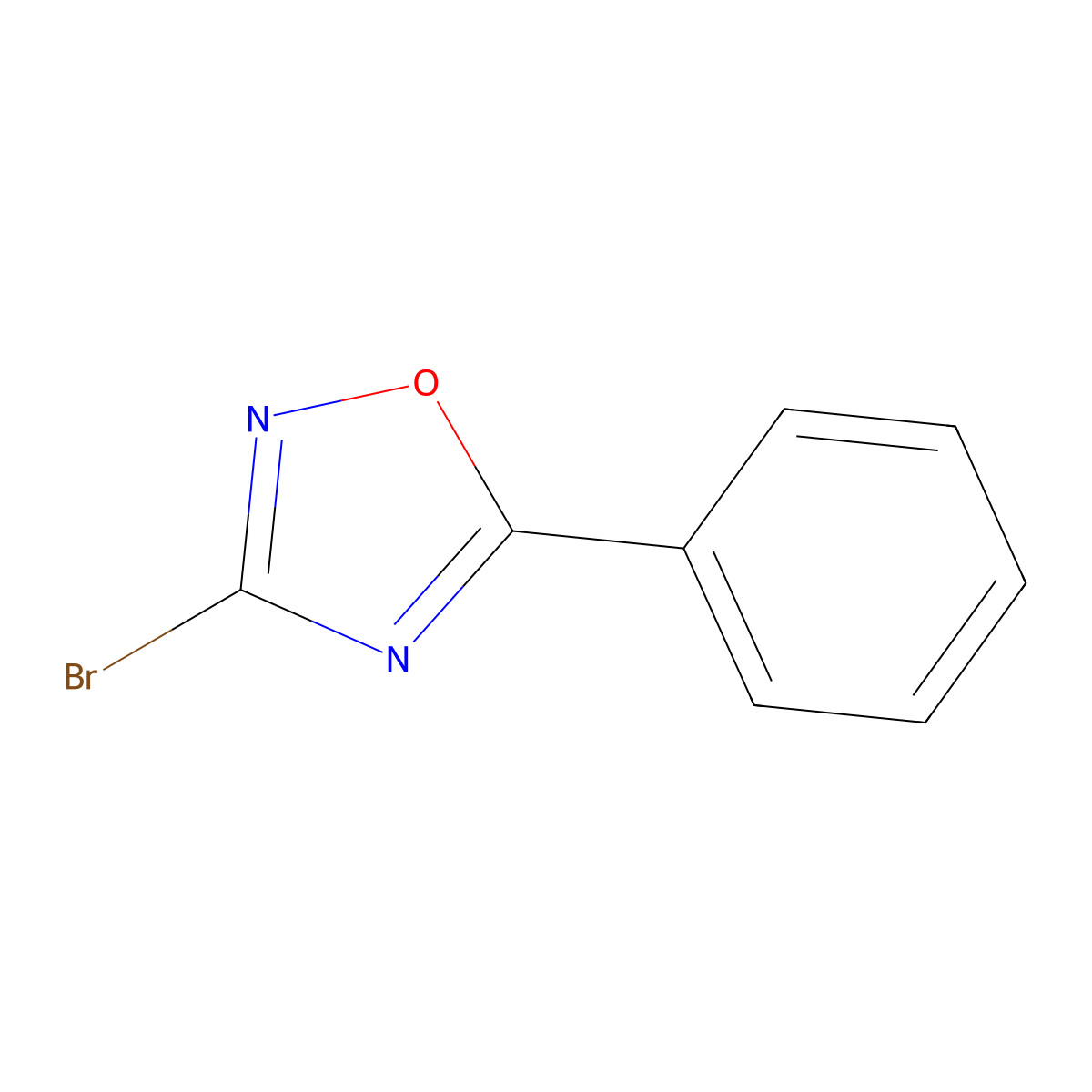 3-Bromo-5-phenyl-1,2,4-oxadiazole molecular structure, CAS 23432-94-2