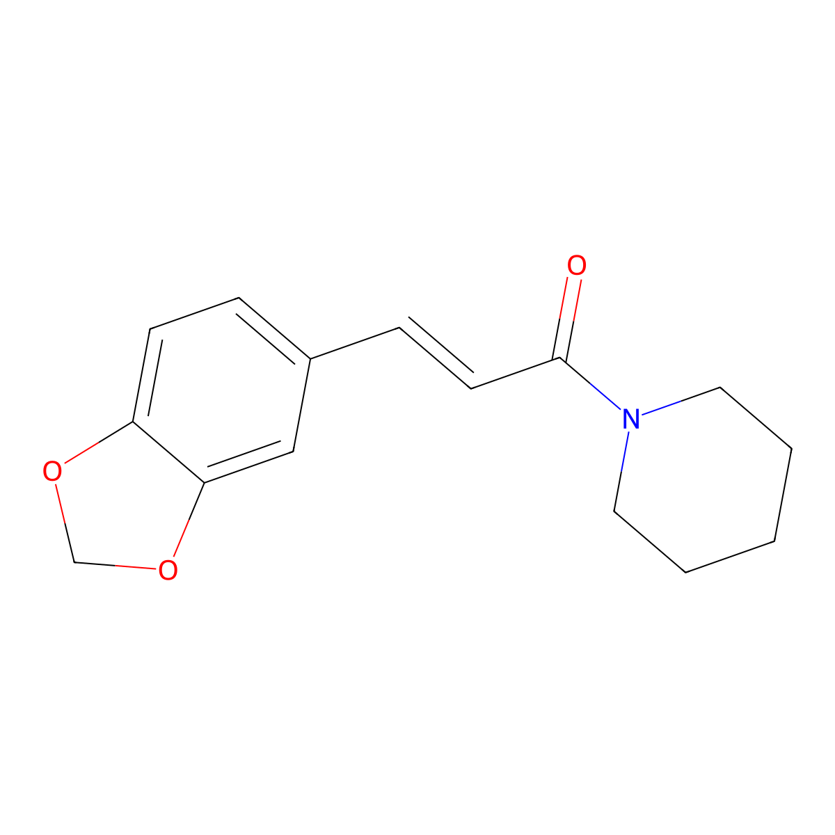 3-(1,3-Benzodioxol-5-yl)-1-(1-piperidinyl)-2-propen-1-one molecular structure, CAS 23434-86-8